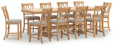 Best Deals Furniture - Ashley Furniture - Havonplane Counter Height Dining Table and 10 Barstools - Counter Height Dining Table and 10 Barstools - D773D3